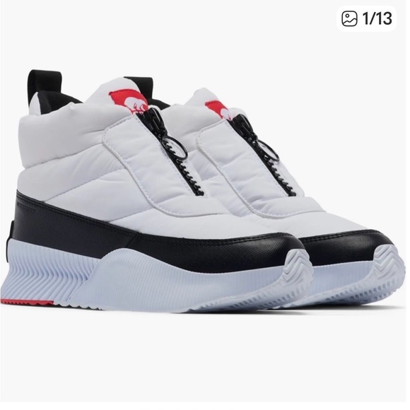 Sorel Insulated Waterproof White Boots Out N Anout Piffy Zipper Shootie - Picture 6 of 6